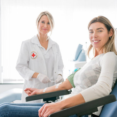 Darstellung einer Blutspenderin